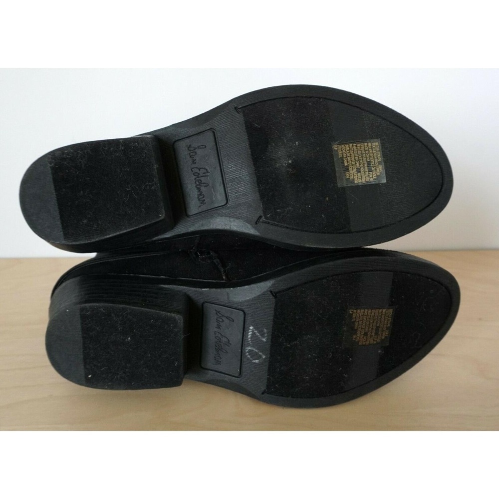 Last Chance! SAM EDELMAN Becka Black Suede Leather Ankle Boots - Picture 8 of 8